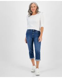 Style & Co. - Petite Mid-rise Curvy Roll-cuff Capri Jeans - Lyst