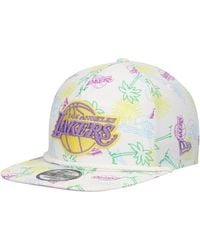 KTZ - Los Angeles Lakers Palm Trees And Waves Golfer Adjustable Hat - Lyst