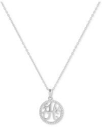 Giani Bernini - Cubic Zirconia Filigree Initial H Monogram 18" Pendant Necklace - Lyst