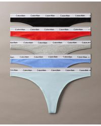 Calvin Klein - 5-pk. Modern Logo Low-rise Thong Underwear Qd5221 - Lyst