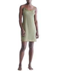 Calvin Klein Satin-trim Chemise Nightgown Qs6531 - Green