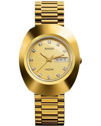 Rado - Swiss Original Diastar Gold-tone Stainless Steel Bracelet Watch 35mm - Lyst