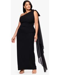 Xscape - Plus-size One-shoulder Sash Gown - Lyst