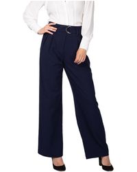Standards & Practices - Belted Straight Leg Paper Bag Waist Pants - Lyst