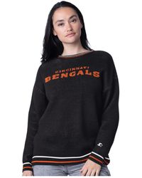 Starter - Cincinnati Bengals Oversized On The Ball Intarsia Knit Pullover Sweater - Lyst