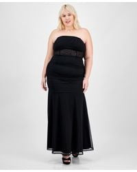 Pear Culture - Trendy Plus Size Strapless Mesh Gown - Lyst