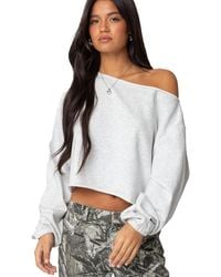 Edikted - Aveline Off Shoulder Light Sweatshirt - Lyst