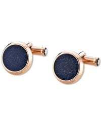 Montblanc - Meisterstuck Rose Gold Pvd & Blue Stone Cuff Links - Lyst