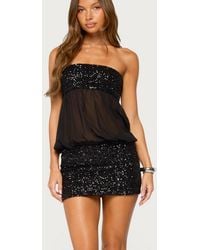 Edikted - Feyla Sequin Strapless Mini Dress - Lyst