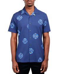 Society of Threads - Slim-fit Non-iron Performance Stretch Abstract Floral-print Button-down Camp Shirt - Lyst