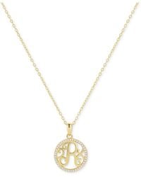 Giani Bernini - Cubic Zirconia Pave Monogram R Pendant 18" Necklace - Lyst