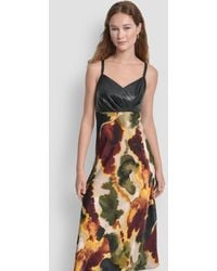 DKNY - Sleeveless Mix Media Printed Maxi Dress - Lyst