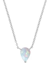 Macy's - Lab-grown Opal Pear Cut Solitaire 18" Pendant Necklace (5/8 Ct. T.w.) - Lyst