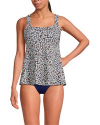 Lands' End - Adjustable Scoop Neck Flutter Tankini Top - Lyst