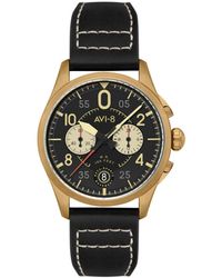 AVI-8 - Spitfire Lock Chronograph Leather Strap Watch - Lyst