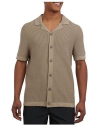 DKNY - Grid Sweater Camp Shirt - Lyst