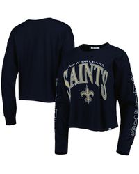 '47 - New Orleans Saints Skyler Parkway Cropped Long Sleeve T-shirt - Lyst
