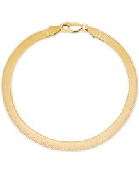 Giani Bernini Herringbone Link Chain Bracelet In 18k Gold-plated Sterling Silver, Created For Macy's - Metallic