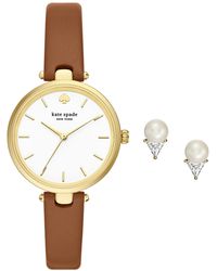 Kate Spade - Holland Three-hand Leather Watch 34mm Gift Set - Lyst
