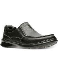 clarks leather slip ons