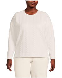Lands' End - Plus Size Over D Quilted Cable Sweatshirt - Lyst