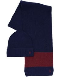 Polo Ralph Lauren - Rugby Stripe 2-piece Hat And Scarf Gift Set - Lyst