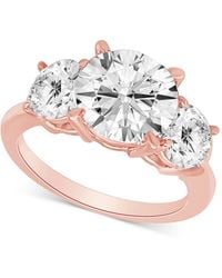 Macy's - Certified Badgley Mischka Lab Grown Diamond Three Stone Engagement Ring (4 Ct. T.w. - Lyst