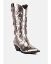 LONDON RAG - Cowboy Metallic Faux Leather Cowboy Boots - Lyst