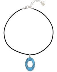 Robert Lee Morris - Semi-precious Turquoise Pendant Leather Necklace - Lyst