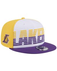 KTZ - White/purple Los Angeles Lakers Throwback Gradient Tech Font 9fifty Snapback Hat - Lyst