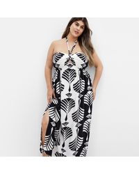 City Chic - Plus Size Peta Border Print Maxi Dress - Lyst