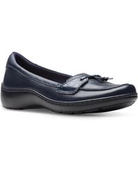 Clarks - Cora Haley Mixed-texture Tie-top Loafers - Lyst