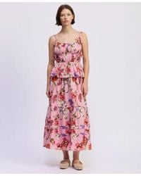 En Saison - Celeste Peplum Top Printed Pull On Maxi Skirt - Lyst