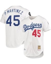 Mitchell & Ness Los Angeles Dodgers Mesh V-neck Jersey in Black for Men