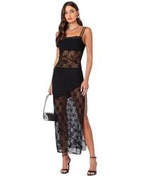 Edikted - Sheer Mesh & Lace Patchwork Maxi Dress - Lyst