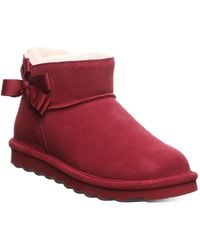 BEARPAW - Saige Ribbon Bow Detail Ankle Booties - Lyst