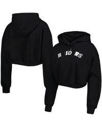 The Wild Collective - Las Vegas Raiders Cropped Pullover Hoodie - Lyst