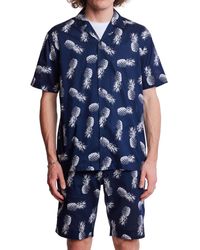 Paisley & Gray - Slim Fit Short Sleeve Pineapple Print Button Front Camp Shirt - Lyst