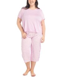 Muk Luks - Plus Size 2-pc. Coastal Life Cropped Pajamas Set - Lyst