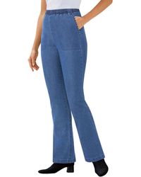 Woman Within - Within Fineline Stretch Denim Pull-on Bootcut Jeans - Lyst