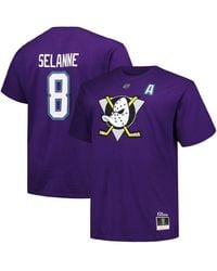 Mitchell & Ness - Teemu Selanne Anaheim Ducks Big And Tall Name & Number T-shirt - Lyst