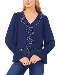 Cece - Ruffle V-neck Top - Lyst