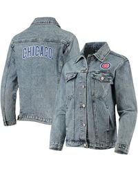 The Wild Collective - Chicago Cubs Team Patch Denim Button-up Jacket - Lyst