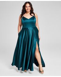 B Darlin - Trendy Plus Size Satin Sleeveless Gown - Lyst