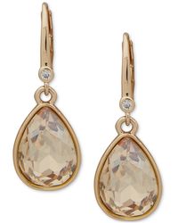 DKNY - Tone Color Crystal Tear-shape Drop Earrings - Lyst