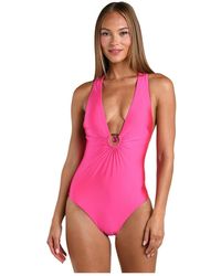 Sunshine 79 - Solids Keyhole V-plunge One Piece - Lyst