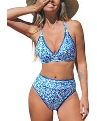 CUPSHE - V-neck Crisscross Bikini Set - Lyst