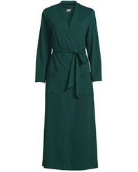 Lands' End - Cotton Long Sleeve Midcalf Robe - Lyst