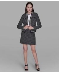 Karl Lagerfeld - Embellished Tweed Jacket Pencil Skirt Embellished Pleated Top - Lyst