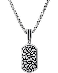 Steeltime - Dog Tag Brick Pendant Necklace - Lyst